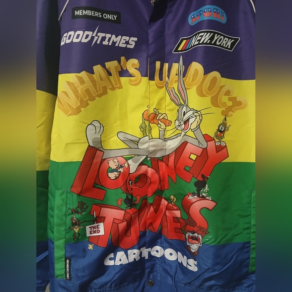 Looney Tunes × Members Only color Block Windbreaker Men's Size: L (NEW) - Picture 2 of 11